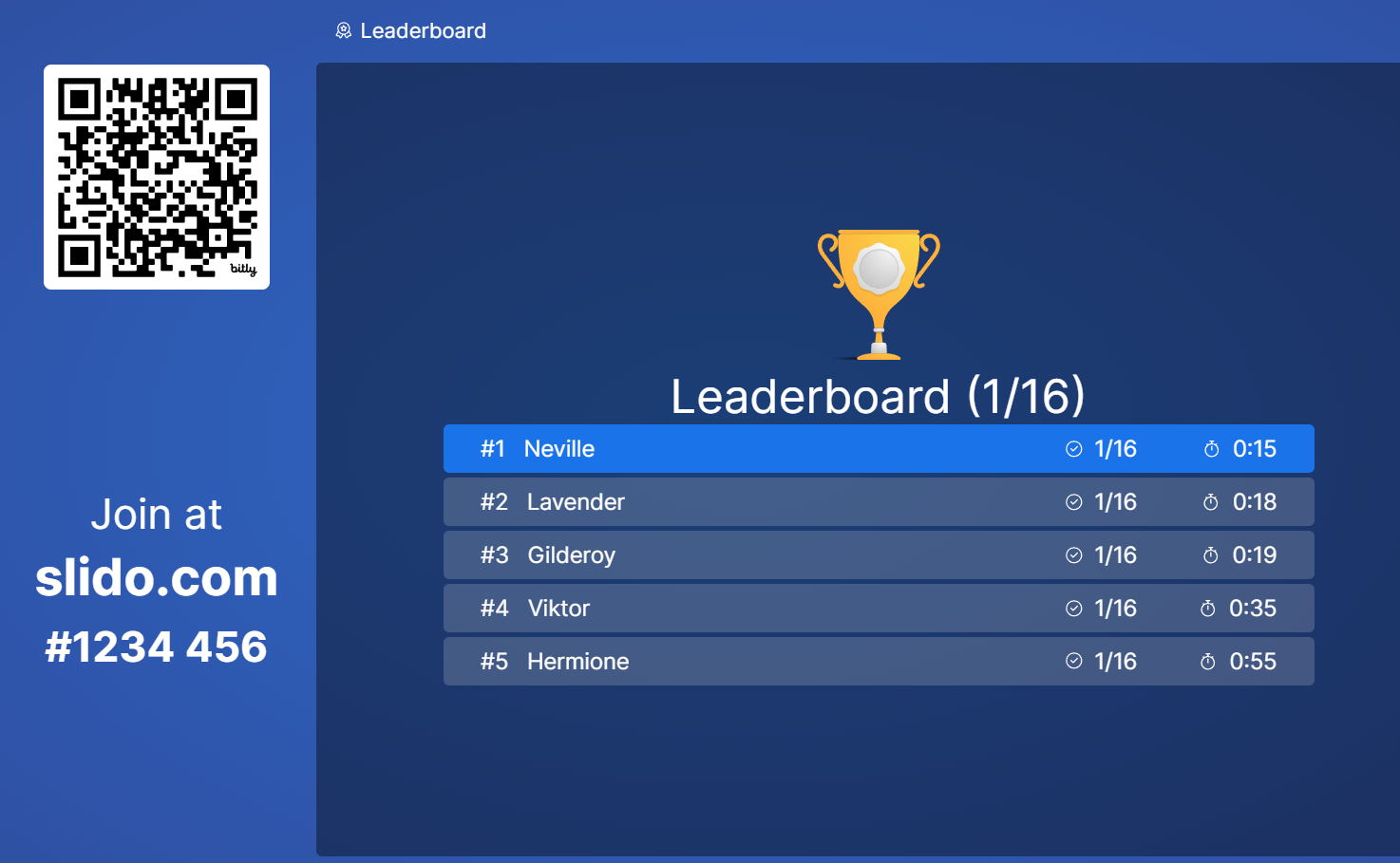 Slido Quiz with two truths and a lie Slido Quiz with two truths and a lie with the answer