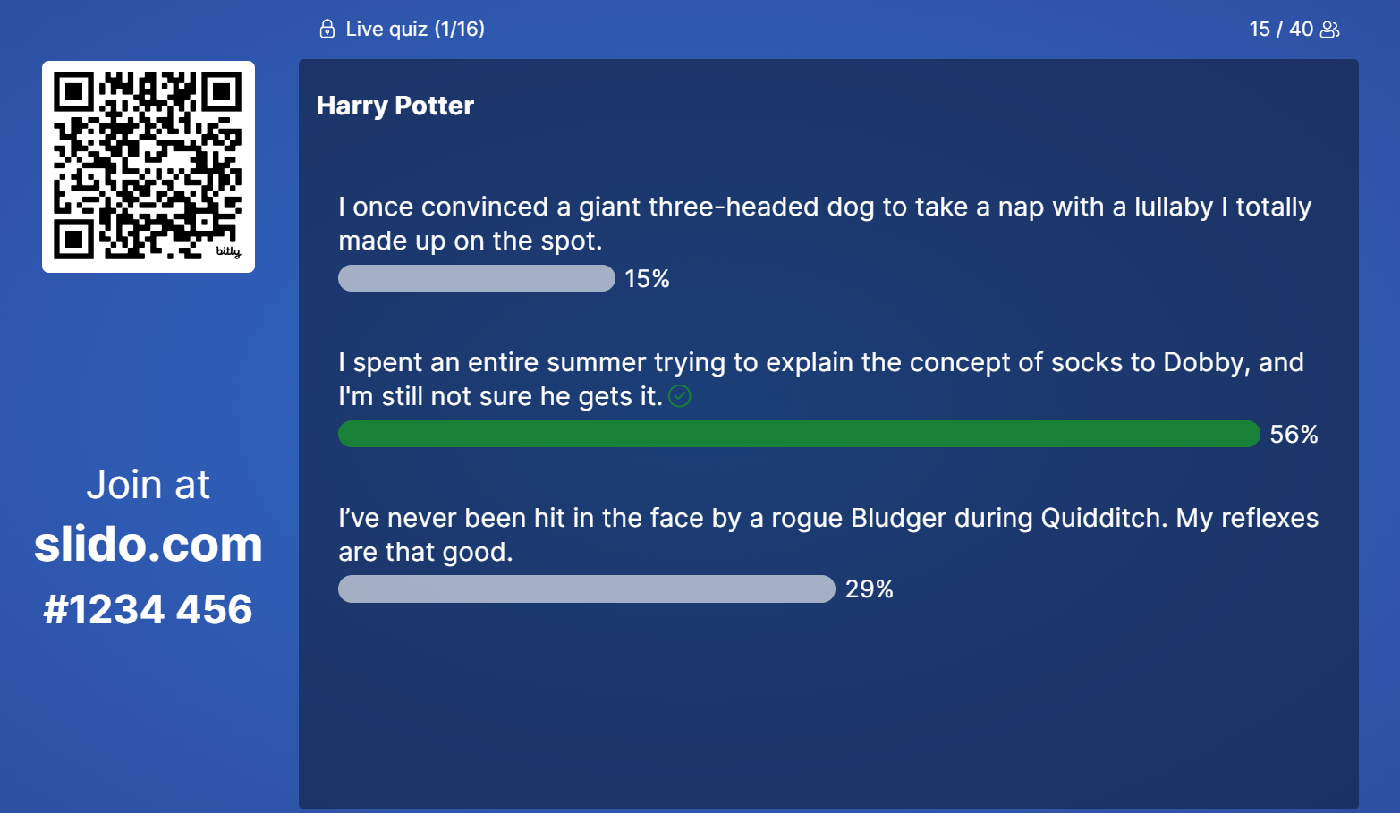 Slido Quiz with two truths and a lie Slido Quiz with two truths and a lie with the answer